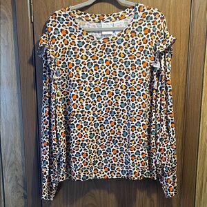 Posh Peanut Vibrant Leopard Long Sleeve Top